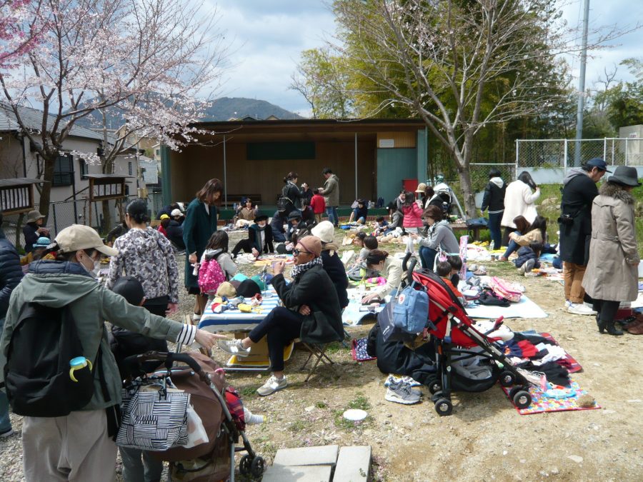 桜の咲く、参道広場